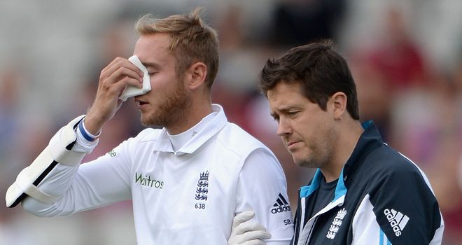 Stuart Broad: taken to hospital