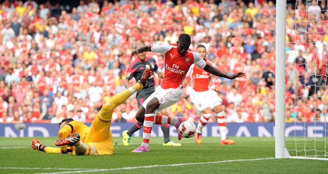 Yaya Sanogo: Netted four times as Arsenal strolled to a big win