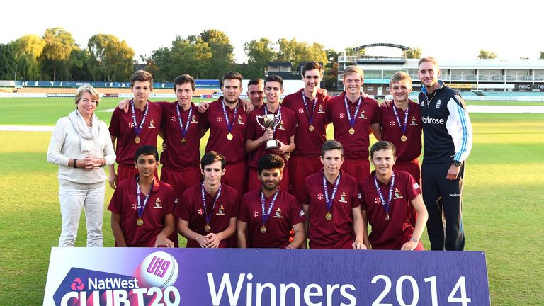 Stuart Broad with the NatWest U19 winners at Grace Road