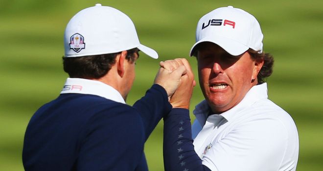 Bradley and Mickelson: sat out Saturday at Gleneagles