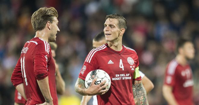 Daniel Agger: Scored in Denmark's defeat