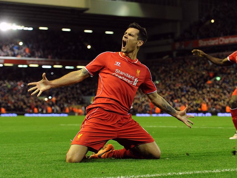 Dejan Lovren celebrates after sealing Liverpool's victory