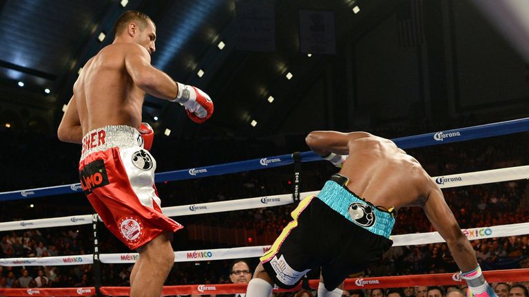 Kovalev (left) sparred with Golovkin
