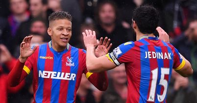 Dwight Gayle and Mile Jedinak: Both on target against Liverpool