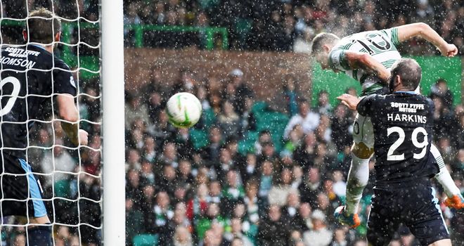 Tony Stokes scores the first Celtic goal against Dundee