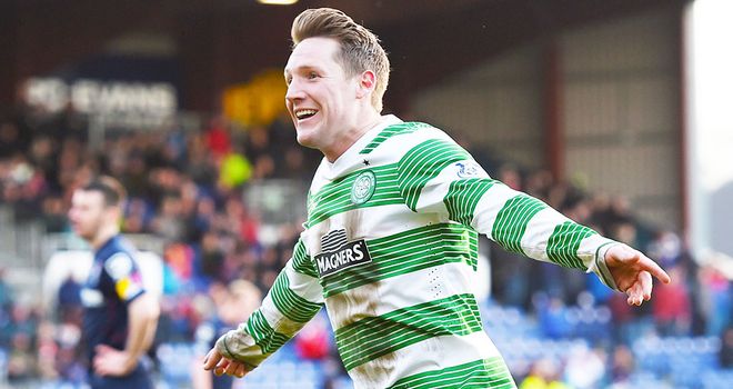 Kris Commons: Celebrates Celtic's goal against Ross County