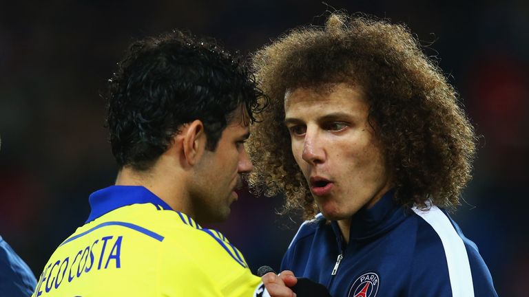 Diego Costa (left) and David Luiz have clashed in previous meetings between each other