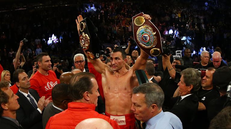 Wladimir Klitschko celebrates at Madison Square Garden