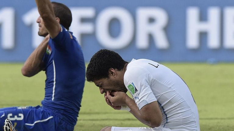 The injury means Chiellini will be unable to line up against Luis Suarez for the first time since the World Cup