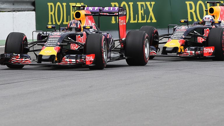 Daniil Kvyat leads Ricciardo in Canada. It's 3-3 between the team-mates in races they've both finished in 2015