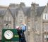 Henrik Stenson tees off on the second hole during a practice round at St Andrews