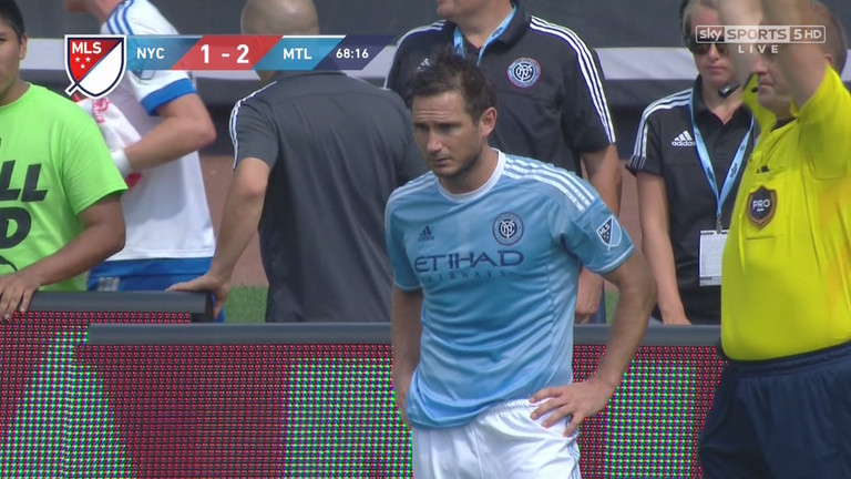 Frank Lampard enters the field to make his New York City FC debut