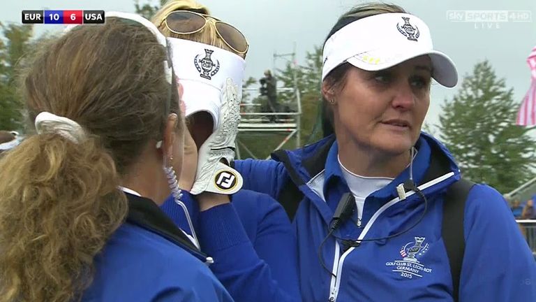 Charley Hull (middle) was also left in tears after the incident