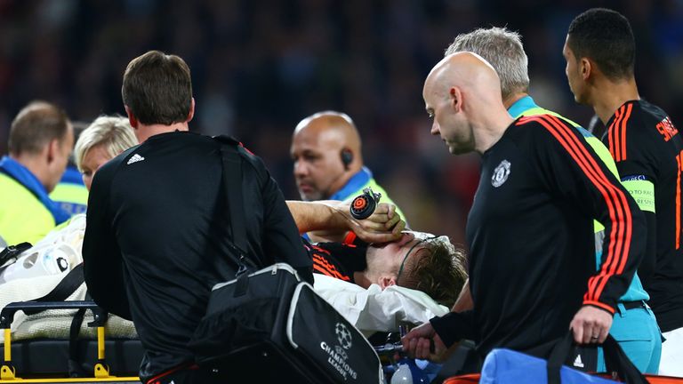 Luke Shaw is carried off injured