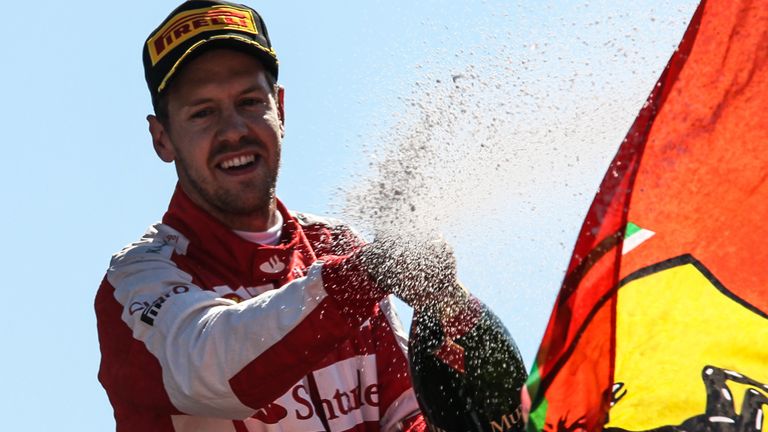 Sebastian Vettel finished second on the road for Ferrari