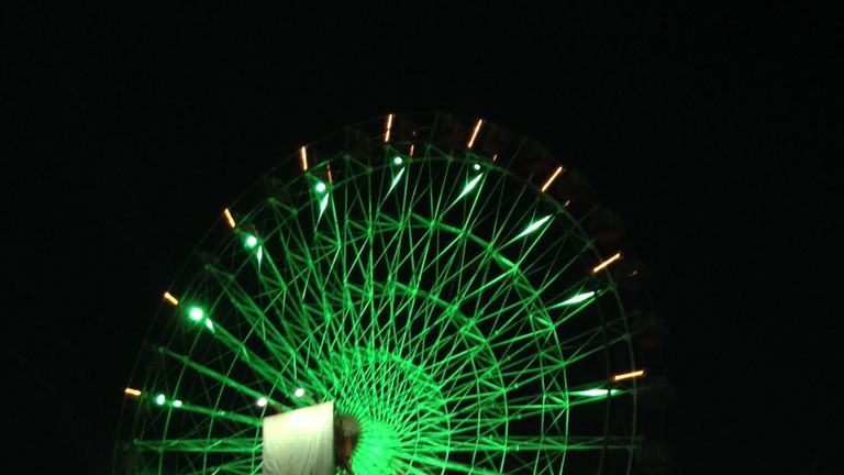 Night-time scene during the track run at Suzuka