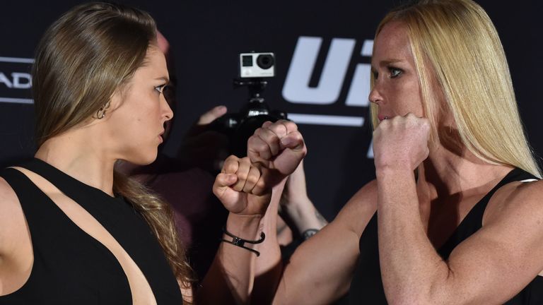 Ronda Rousey (left) is set to get a rematch with Holly Holm