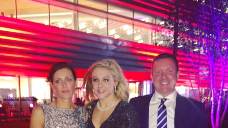 Siobhan at the Sportswomen of the Year awards with mum and dad