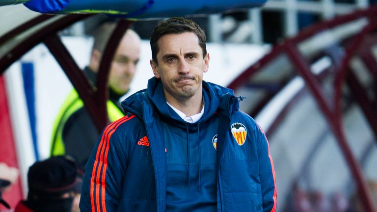Valencia's head coach Gary Neville remains without a La Liga win at the club