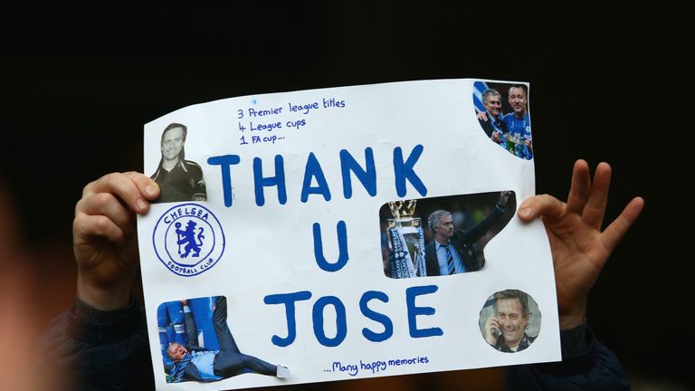 There were messages of support for Jose Mourinho at Stamford Bridge