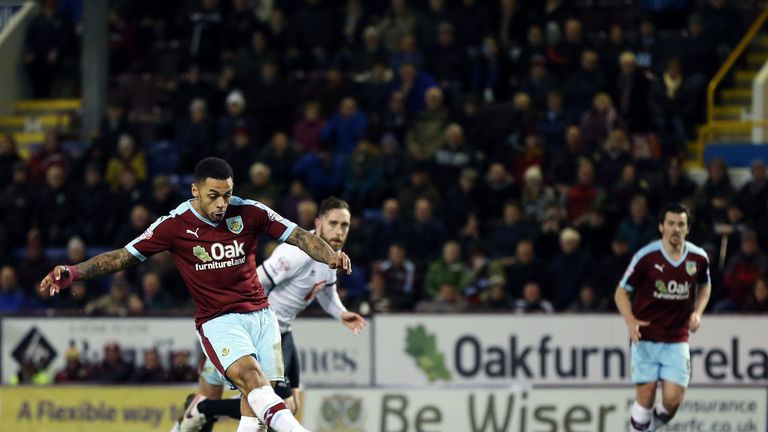 Burnley's Gray scores his side's second goal of the game from the penalty spot