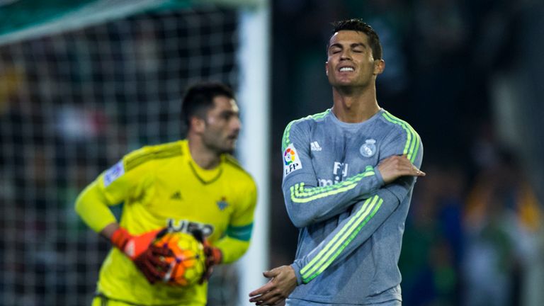 Cristiano Ronaldo was frustrated in Real Madrid's draw with Real Betis