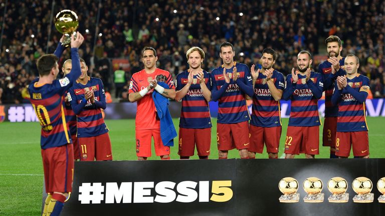 Messi won his fifth Ballon d'Or as well as completing a league and cup double with Barcelona last season