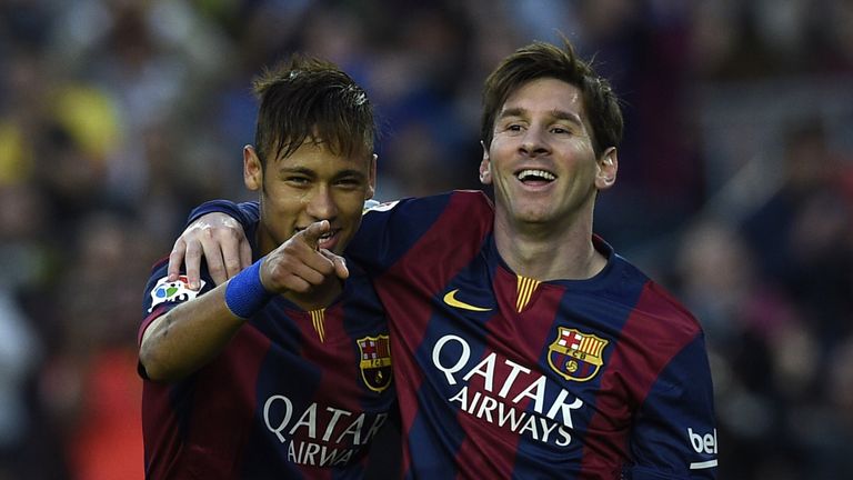 Barcelona forwards Neymar (left) and Lionel Messi are both in the side