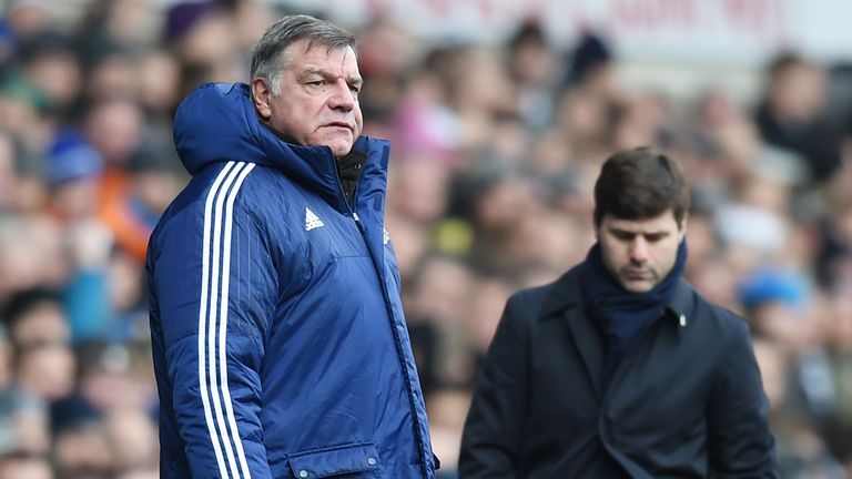 Sam Allardyce and Mauricio Pochettino watch from the sidelines
