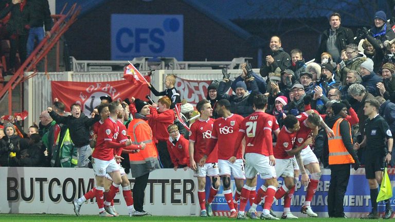 Wes Burns celebrates scoring what proved to be the winner against Boro