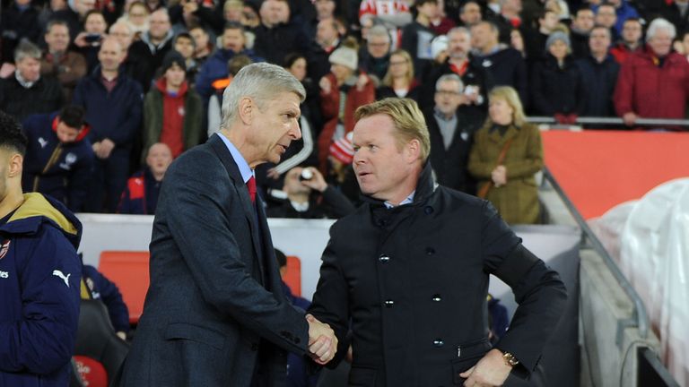 Arsenal manager Arsene Wenger and Southampton boss Ronald Koeman were involved in a tunnel confrontation after their sides' 0-0 draw