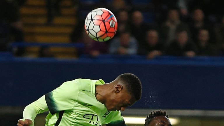 Tosin Adarabioyo had a tough test in defence for City but competed well