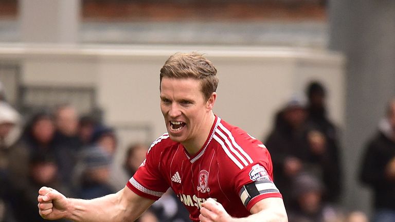 Middlesbrough's Grant Leadbitter celebrates scoring his side's second goal