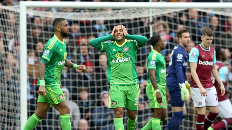 Sunderland's Wahbi Khazri looks dejected after a missed chance