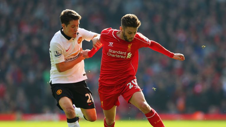 Adam Lallana (right) is preparing to face Manchester United on Thursday