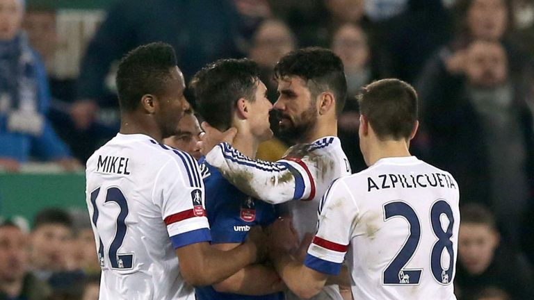 Diego Costa denies biting Gareth Barry during Saturday's FA Cup tie