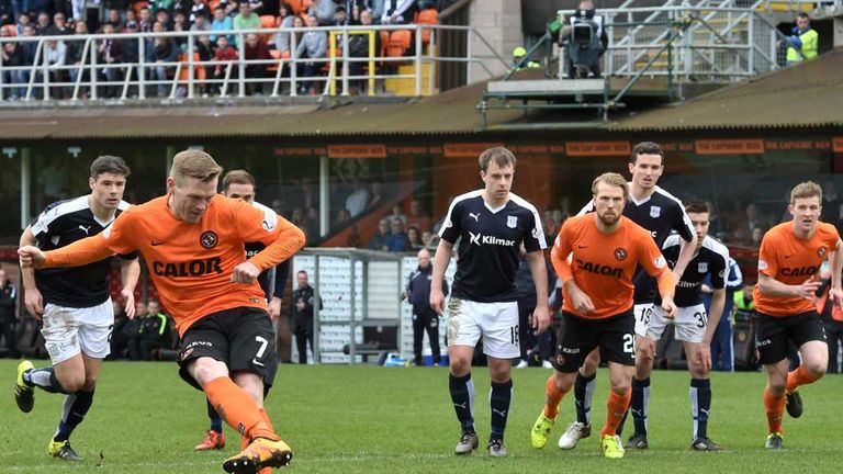 McKay fires in the penalty that made it 1-2 at Tannadice