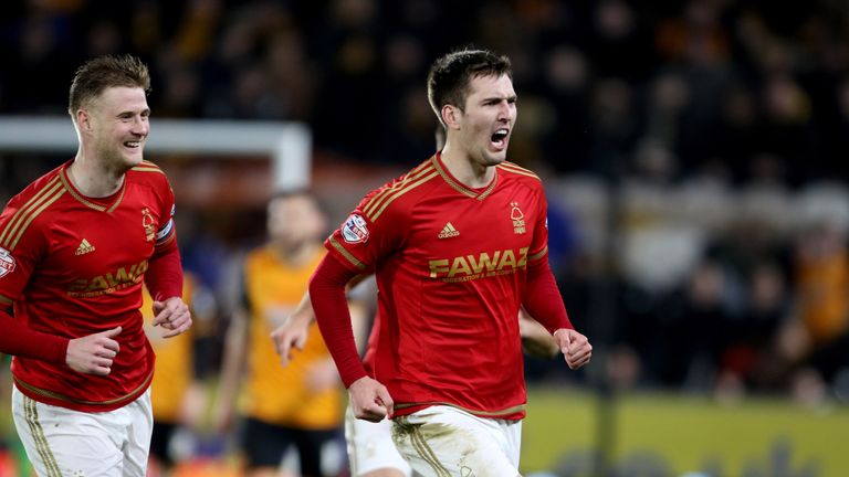 Nottingham Forest's Gary Gardner celebrates his stunning opening goal