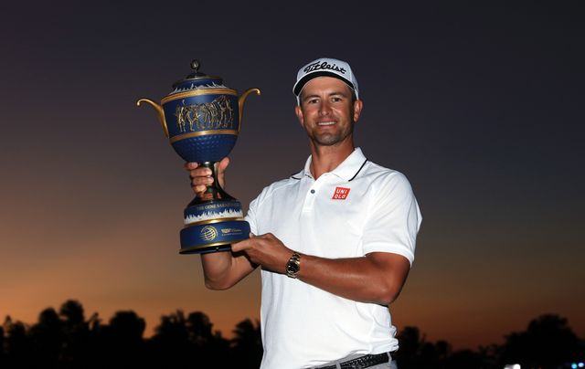 Adam Scott with WGC-Cadillac trophy