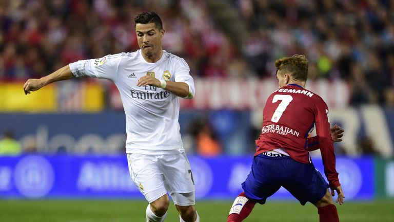 Cristiano Ronaldo and Antoine Griezmann (right) are set to go head-to-head in the Champions League final