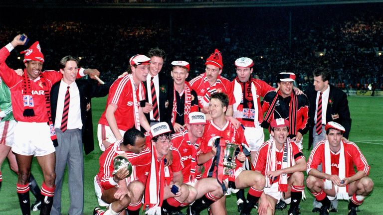 Mark Robins and Mark Hughes were in Manchester United's FA Cup winning side of 1990