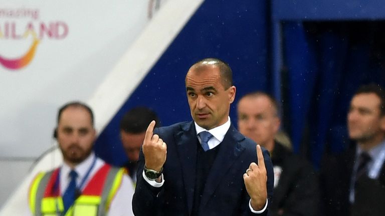 Everton boss Roberto Martinez watched his side lose at Leicester