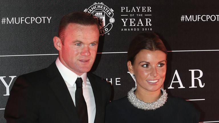  Wayne Rooney of Manchester United arrived with his wife Coleen Rooney at the club's awards night at Old Trafford 