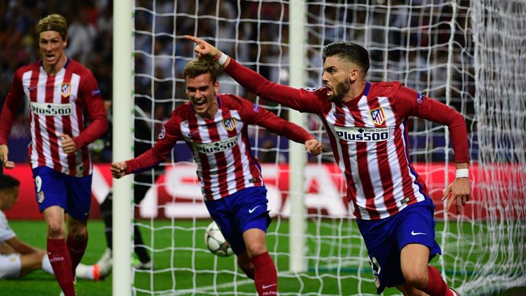 Yannick Ferreira-Carrasco (R) equalised for Atletico