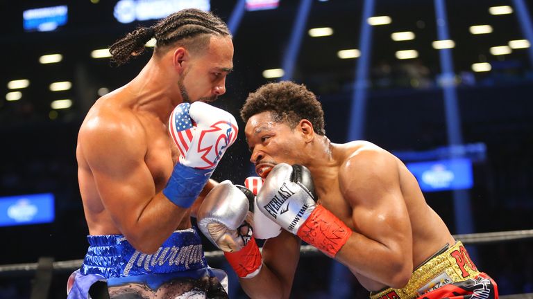 Thurman (L) and Porter during their tenacious 12-round battle in New York