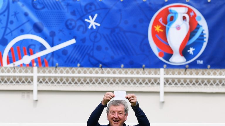 Roy Hodgson mocks the media during England's training session