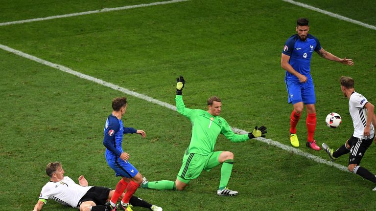 Griezmann capitalised on two German errors to score his second in the semi-final