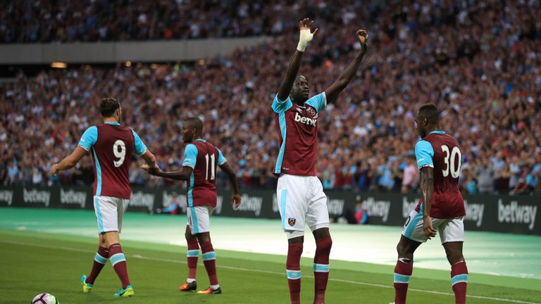 Kouyate scored the first two goals at the London Stadium