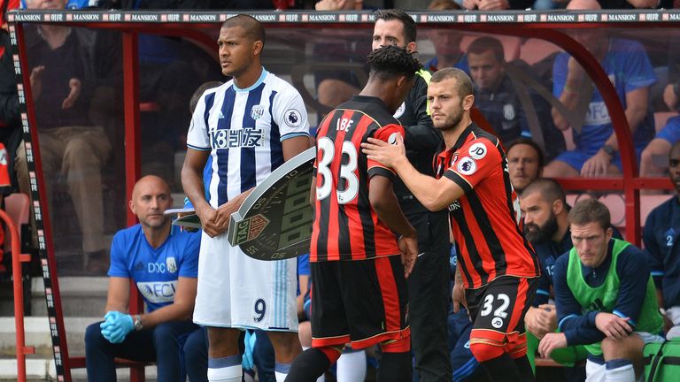 Ibe has been substituted in all 11 of his Premier League starts this season