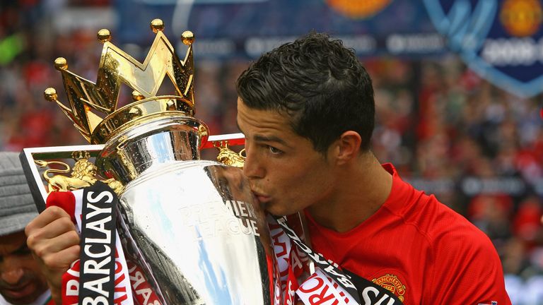 Ronaldo won three Premier League titles at Old Trafford